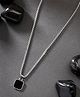 NVR Silver-Plated Artificial Stone Stainless Steel Pendant with Chain - Silver