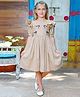 Jilmil Jilmil Girl's Beige Embroidred Cotton dress