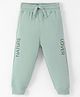 Doreme Single Jersey Knit Full Length Lounge Pant  With Text Print - Green