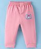 Ollypop Single Jersey Full Length Lounge Pant with Text Patch - Pink