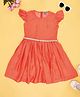 YU by Pantaloons Frill Sleeves Striped Dress With Shimmered Belt - Orange