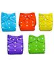 Sparkle Joy Free Size Reusable Cloth Diaper Without Insert Pack Of 5 - Multicolor