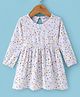Ben Benny 100% Cotton Interlock Knit Full Sleeves Frock with Rabbit & Floral  Print - White