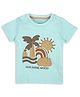My Milestones Cotton Half Sleeves Sun & Tree  Embossed Tee - Aqua Blue