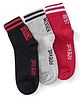 Pine Kids Knitted Silvadur Antimicrobial Ankle Length Text Design Socks Pack of 3 ( Color May Vary  )