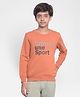CRIMSOUNE CLUB Full Sleeves Brand Name Text Printed Sweatshirt - Rust