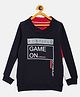 CRIMSOUNE CLUB Full Sleeves Game On Text Printed Sweatshirt - Navy Blue