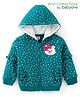 Babyoye 100% Cotton Knit Full Sleeves Sweatshirt With Polka Dots Print & Bow Applique - Green