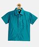 THANGAMAGAN Half Sleeves Solid Shirt - Turquoise Blue