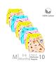 Chirsh New Born Baby Cloth Diapers/Nappies Reusable Organic Cotton Cloth Nappy Washable Cloth Nappies With String Medium Langot (Pack Of 10) -Multi Color