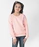 CRIMSOUNE CLUB Full Sleeves Side Tape Eat Play Love Text Detailed Sweatshirt - Pink