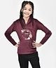 CRIMSOUNE CLUB Full Sleeves Floral & Time Is Now Text Printed Sweatshirt - Maroon
