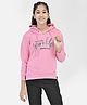 CRIMSOUNE CLUB Cotton Full Sleeves Leave A Little Sparkle Wherever You Go Text Sequin Embellished Sweatshirt - Pink