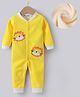 Kookie Kids Full Sleeves Winter Wear Romper With Lion Print - Yellow