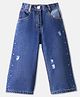 Little Kangaroos Cotton Full Length Solid Color Denim Jeans - Navy Blue