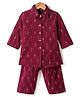 JAV Creations Three Fourth Sleeves Abstract Designed Kurta & Pant Set  - Maroon
