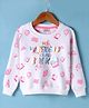 Smarty Girls Cotton Knit Full Sleeves Sweatshirt with Holographic Text Print - Off White