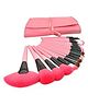 Favon 24 Pcs Set of Professional Makeup Brushes with Leather Cover (Color May vary)