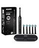 AGARO Cosmic Plus Oscillating Tooth Brush with 4 Modes Dupont Nylon Soft Bristles Replaceable brush head Rechargeable Power Toothbrush - Black