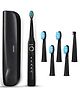 AGARO COSMIC PLUS Sonic Electric Tooth Brush for Adults with 5 Modes 5 Brush Heads 1 Interdental Head, Carry Case & Rechargeable with 4 Hours Charge Lasting Up to 25 Days Power Toothbrush - Black