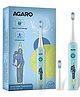 AGARO Rex Dlx Sonic AA Battery Electric Toothbrush For Kids With 6 Brushing Modes 2 Interchangeable Brush Heads Soft Nylon Bristles Power Toothbrush AA Battery - Blue