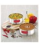 HAZEL Stainless Steel Flat Cooker Dabba Set of 2, 750ml (each), Silver, 5ltr