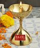 HAZEL Nanda Deep Brass Diya Oil Lamp Pooja, Large, Golden