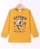 Lazy Bones Sinker Knit Full Sleeves T-Shirt With Skateboard - Mustard