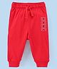 Doreme Single Jersey Knit Full Length Lounge Pant with Text Print - Red