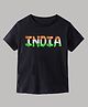 KAVEE Pure Cotton Republic Day Theme Half Sleeves  India Text Printed Tee - Black