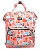 Zoe Multi-storage Abstract Print Travel Friendly Diaper Backpack - Peach