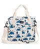 Zoe Multipurpose Cat on the Clouds Print Diaper Bag - White