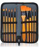 Bunie Artist Paint Brush Set with Zipper Carrying Case  10 Pcs Yellow