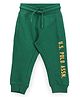 US Polo Assn Cotton Knit Full Length Lounge Pant with Logo Print - Green