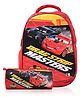 Kuber Industries Set of 2 School College Combo Set  Disney Car Backpack & Pencil Pouch Set  Perfect Combo For Adults & Kids  School Backpack with Stationery Pouch  School Combo Set  Red - 17 Inches