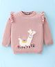 Ollypop Cotton Knit Pullovers Full Sleeves  Sweater Animal Design - Pink Blush