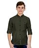 MASHUP Full Sleeves Solid Shirt - Olive Green