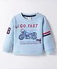 ToffyHouse 100% Cotton Knit Full Sleeves Bike & Text Printed Winter Sweatshirt - Light Blue