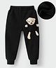 Kookie Kids Full Length Lounge Pants with Bear Applique - Black