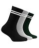 Footprints Set Of 3 Organic Cotton Ribbed Style Socks - Black Grey & Green