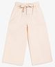 Campana 100% Cotton Solid Culottes Trousers with Belt - Light Pink