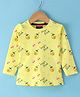 Olio Kids Cotton Knit Full Sleeves T-Shirts With Heart Print- Light Yellow