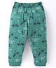Doreme Single Jersey Knit Full Length Lounge Pant with Bike Print - Green