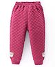 Little Kangaroos Fleece Cotton Full Length Woollen Pant with Bear Applique - Maroon