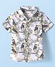 Babyhug Cotton Knit Half Sleeves Shirt with Bird Print -  White