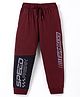 Smarty Boys Looper Knit Full Length Lounge Pant With Text Print - Maroon