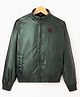 Ruff Woven Full Sleeves Front Open Bomber Jacket With Patch Detailing - Olive Green