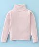 Yellow Apple Viscose Knit Full Sleeves Turtle Neck  Solid Colour Winter T-Shirt - Pink