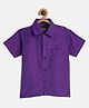 THANGAMAGAN Viscose Half Sleeves Soild Lining Shirt - Lavender