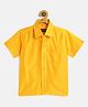 THANGAMAGAN Viscose Half Sleeves Soild Lining Shirt - Yellow